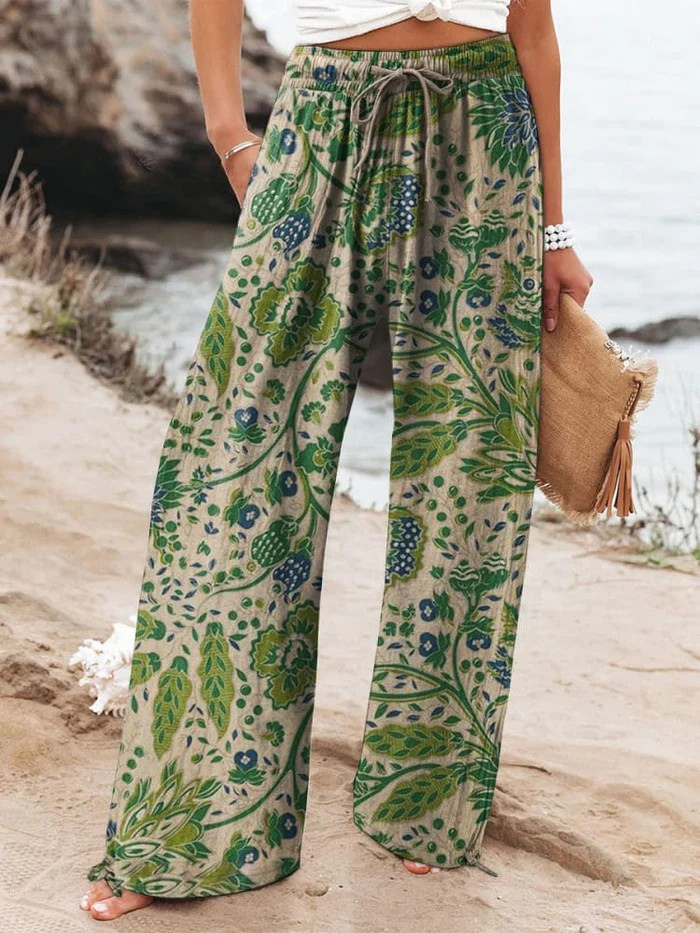 Women's Floral Art Printed Casual Pants