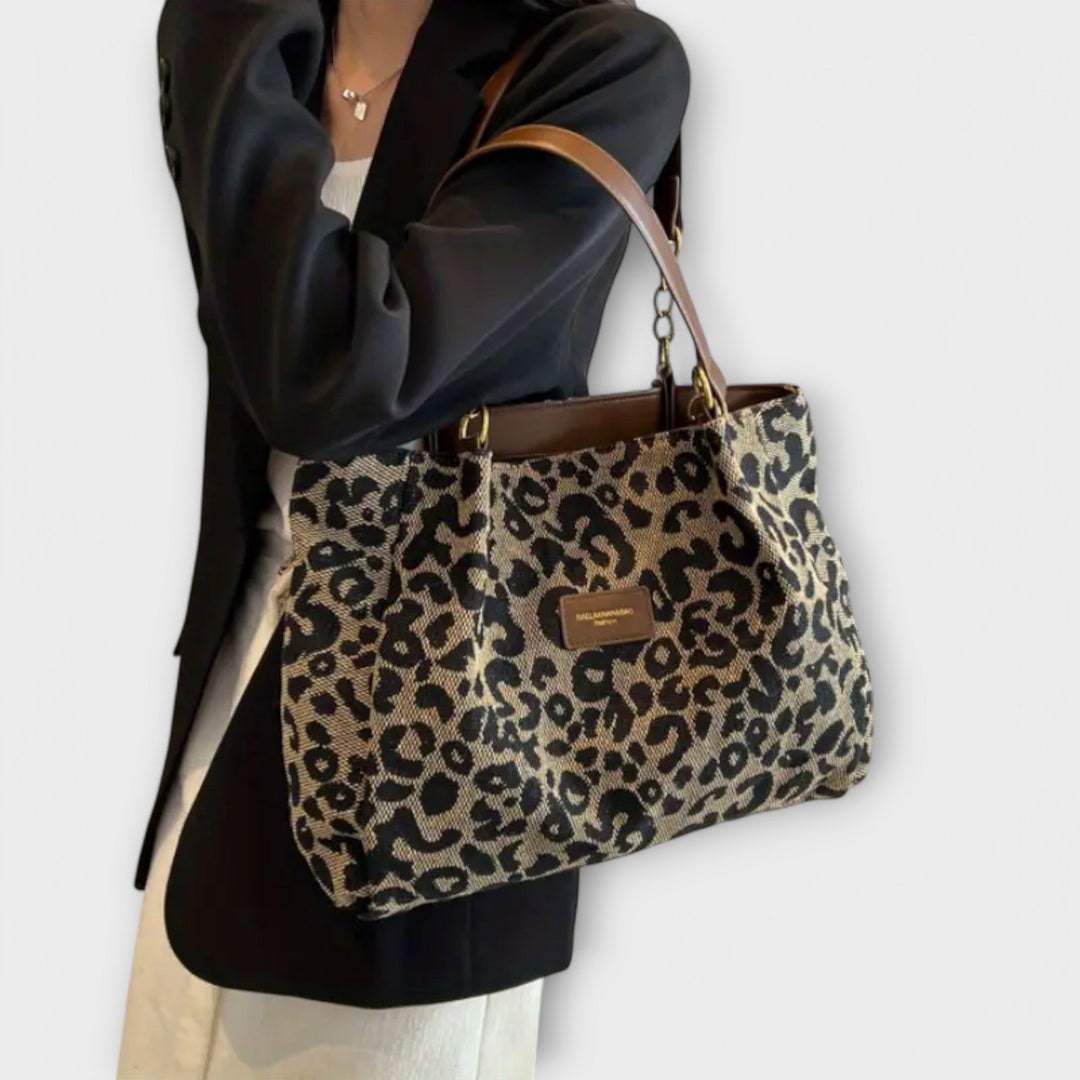 Olivia | Leopard Canvas Tote Bag