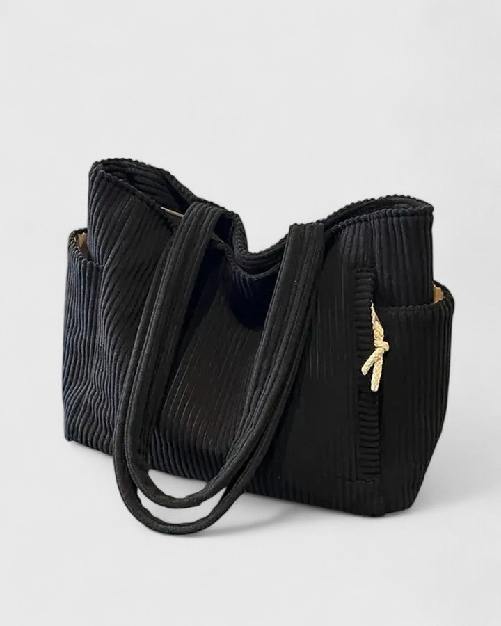 Tilda | Ribbed Tote Bag with Cord Detail
