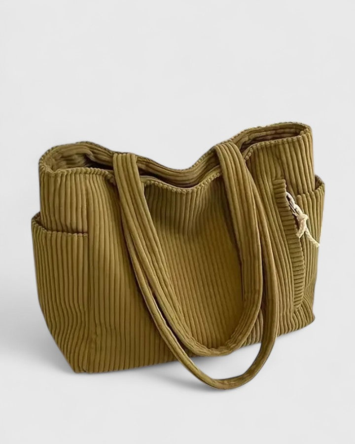 Tilda | Ribbed Tote Bag with Cord Detail
