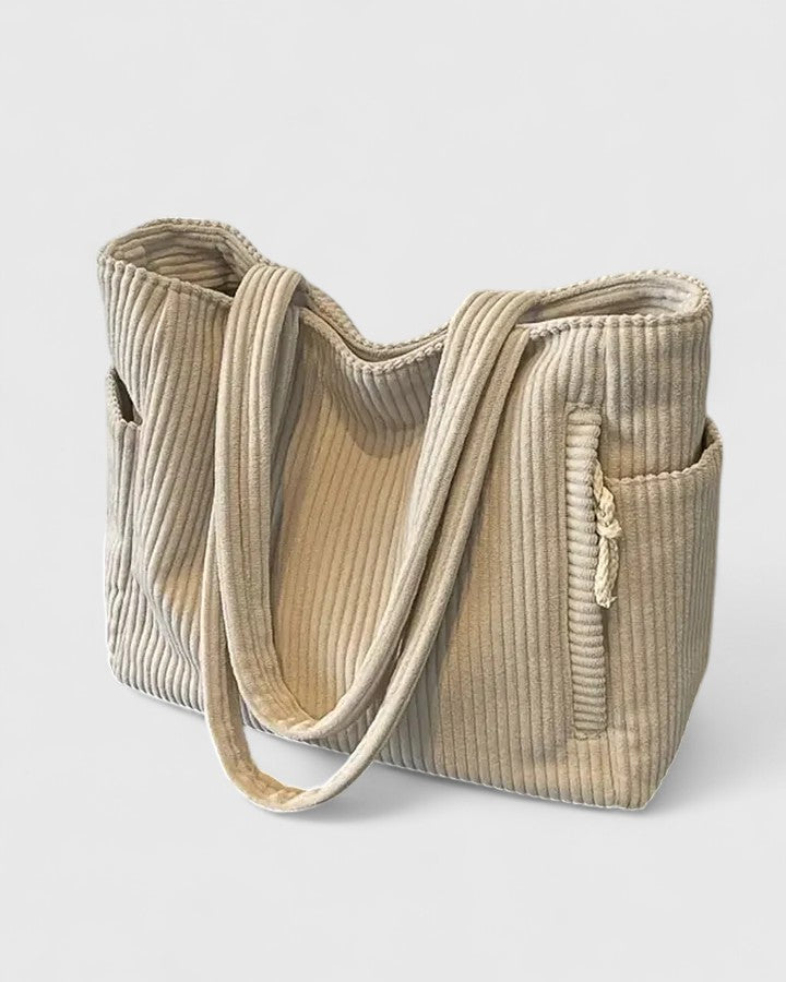 Tilda | Ribbed Tote Bag with Cord Detail