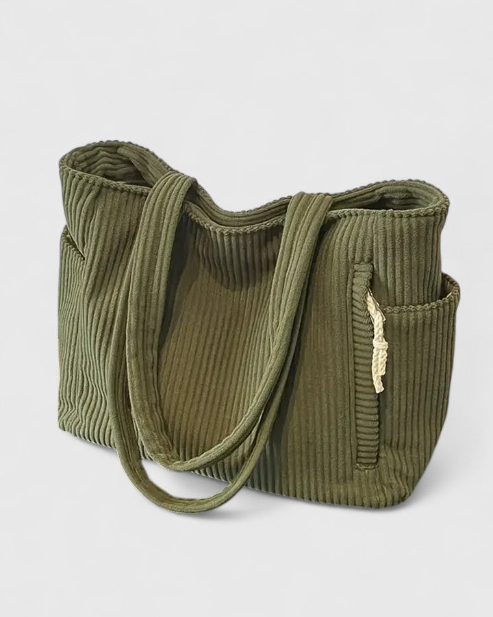 Tilda | Ribbed Tote Bag with Cord Detail